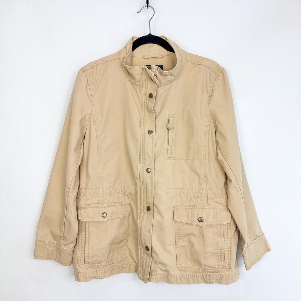 Talbots Khaki Cotton Utility Jacket